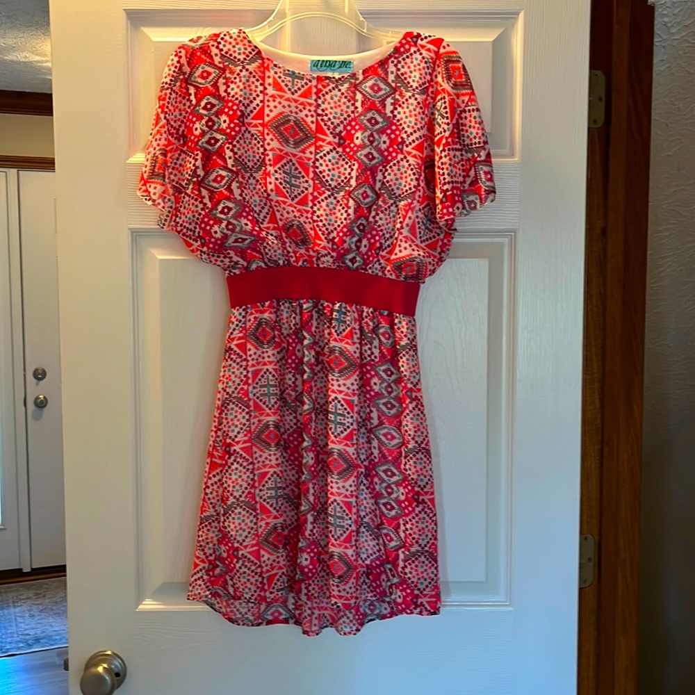 Pink multicolored dress